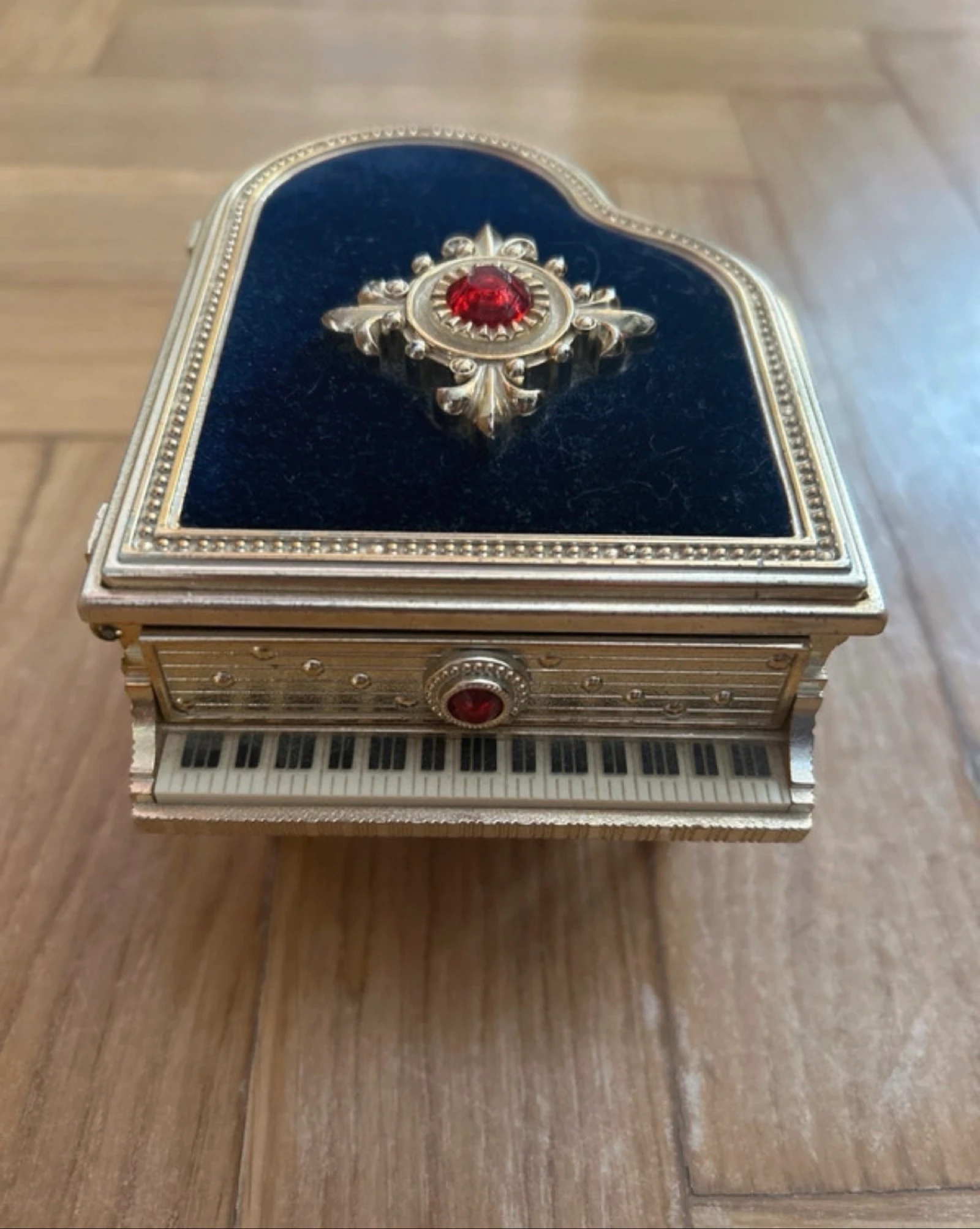 Caja de música vintage piano · joyero con espejo